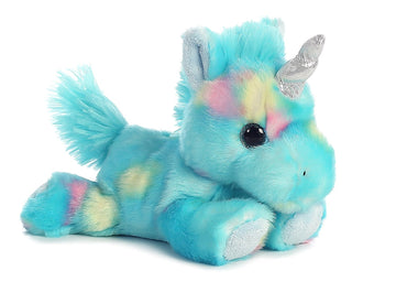 Aurora Bundle of 2 Stuffed Beanbag Animals - Small Blueberry Ripple & Jelly Roll Unicorns, Multi Color, Polyester