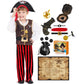 Bibuty Pirate Costume Kids Halloween Costumes For Boys Girls, Pretend Play & Dress Up Clothes For Little Boys Girls Halloween Costumes For Kids, Toddler Boys Pirate Costume Toys Gifts For Kids 3-6