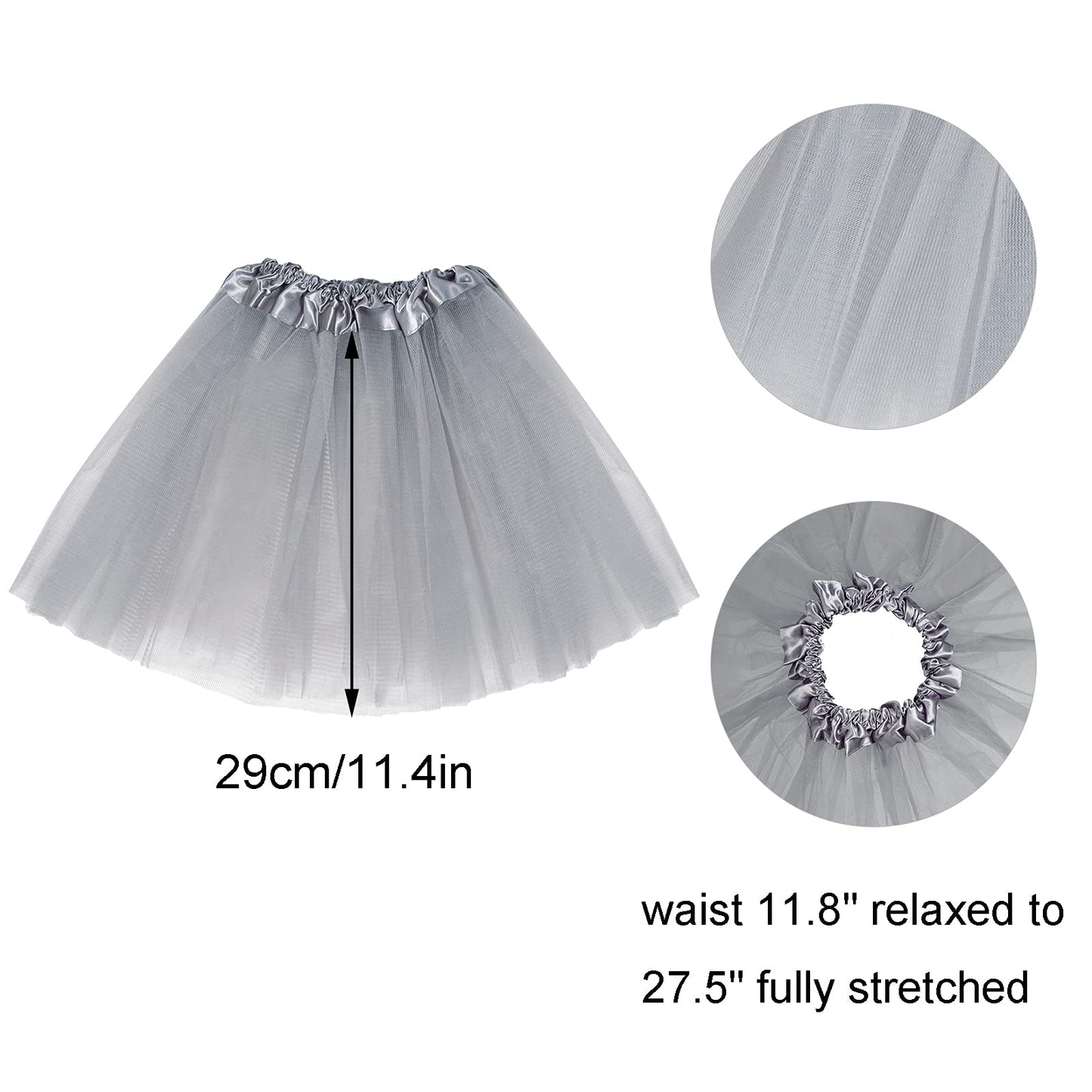 Jmkcoz Gray Mouse Costume Tutu Set  Mouse Ear Headband Bowtie Tail Tutu for Halloween Cosplay Party Dress Up Accessories