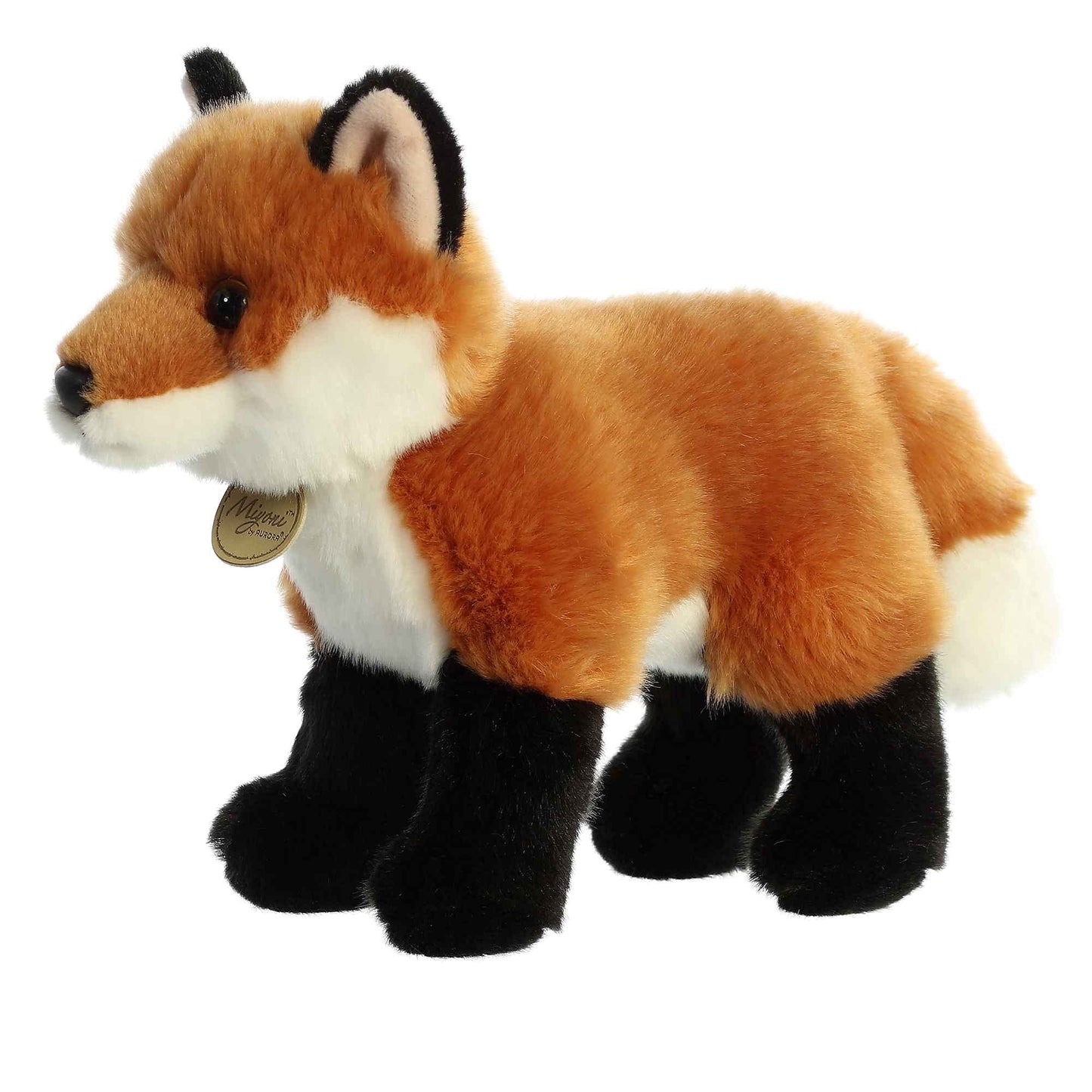 Aurora Realistic Miyoni Fox Stuffed Animal - Lifelike Detail - Cherished Companionship - Brown 10 Inches