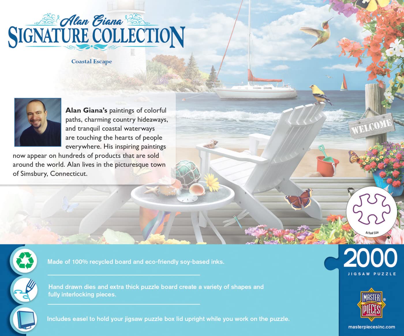 Masterpieces 2000 Piece Jigsaw Puzzle For Adults, Family, Or Youth - Coastal Escape - 39''X27''