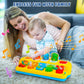 Hieoby Interactive Pop-up Animal Toys with Music & Light, Montessori STEM Toys for 1-2 Year Olds, Yellow, Medium Educational Gift