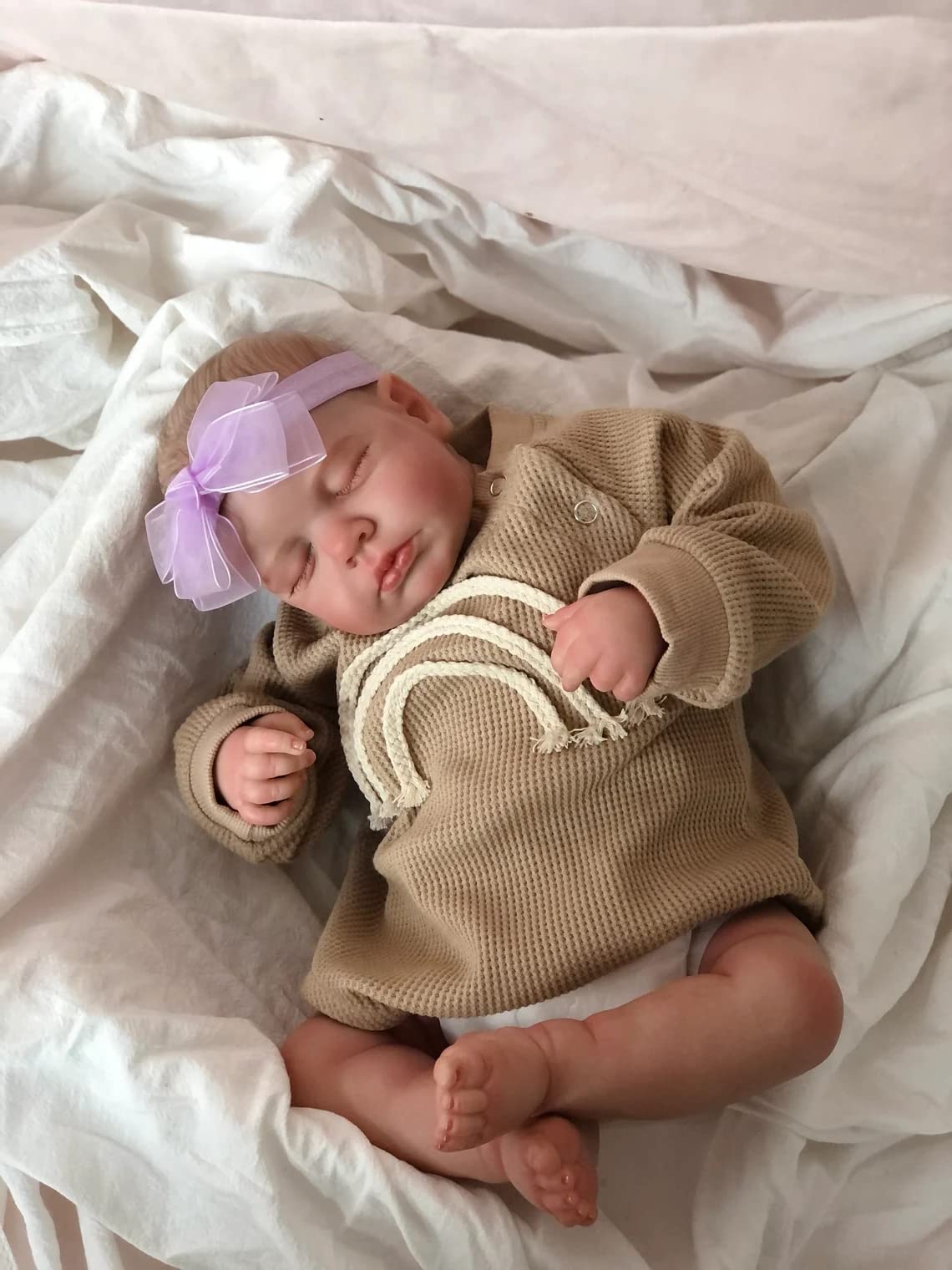 Pinky Reborn Reborn Baby Dolls 20 Inch Realistic Sleeping Doll Silicone Reborn Toddler Doll Weighted Handmade Doll Set