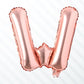 Flyloons Rose Gold W Alphabets Letter Foil Balloons Perfect for Birthday Decoration Items, Anniversary, Bachelorette, Wedding, F