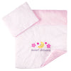 Babeside 2 Pcs Baby Doll Bedding Set For 12-15 Inch Dolls, Pink Polka Dot Baby Doll Blanket And Pillow Set With Cute Moon & Star