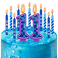 MTLEE 13 Pcs Video Game Birthday Candles Gaming Party Toppers for Cake Blue Purple Number Candle Battle Boys Birthday Cake Toppe