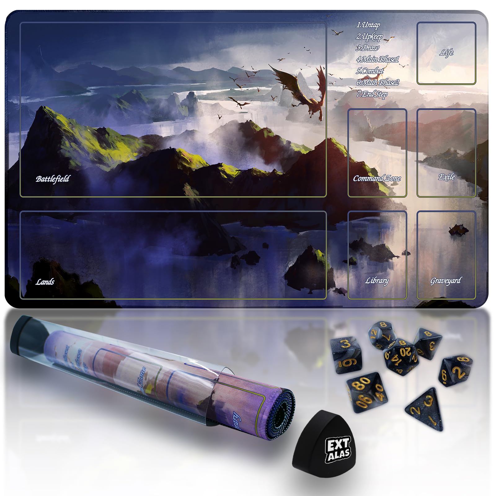 Extalas Experience Top-Tier Quality With Our Mtg Playmat - Perfect For Magic: The Gathering And Lord Of The Rings Fans, Complete