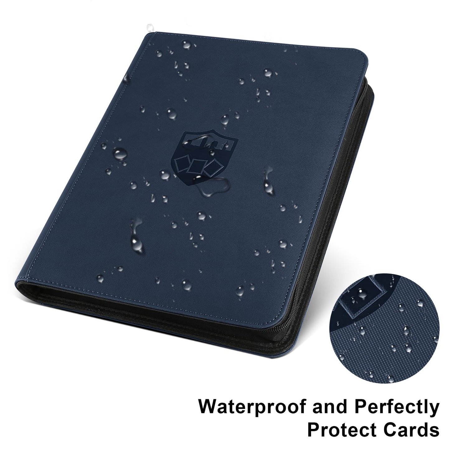 Trading Card Binder 12 Pocket  GERMUN PU Cover Card Binder for 720 Cards  enhanced Trading Card Holder Folders  Double Sided Pocket Card Album for MTG  TCG (Blue)