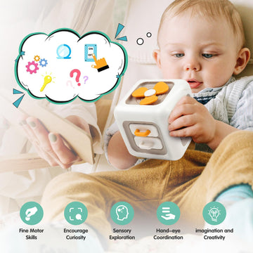 Vomii Baby Toys For 12-24 Months, Baby Busy Activity Cube Toys, Baby Montessori Toys For 1 Year Old, Sensory Toys For Toddlers,