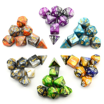 Smartdealspro Double-Colors Polyhedral Dice Sets With Pouches For D&D Dnd Rpg Mtg Dungeon And Dragons Table Board Roll Playing G