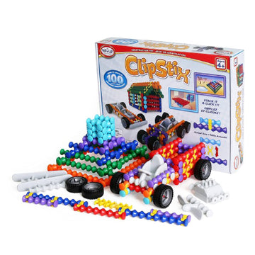 POPULAR PLAYTHINGS Clipstix, 100 Pieces, Multicolor Plastic, Model LL7244