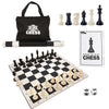 We Games Tournament Chess Set – Chess Board For Adults With 34 Pieces, Roll-Up Vinyl Board, Accessories & Travel Bag - Set Of 6, Black & White