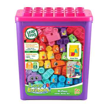 Leapfrog Leapbuilders 81-Piece Jumbo Blocks Box, Pink,24 Months To 5 Years