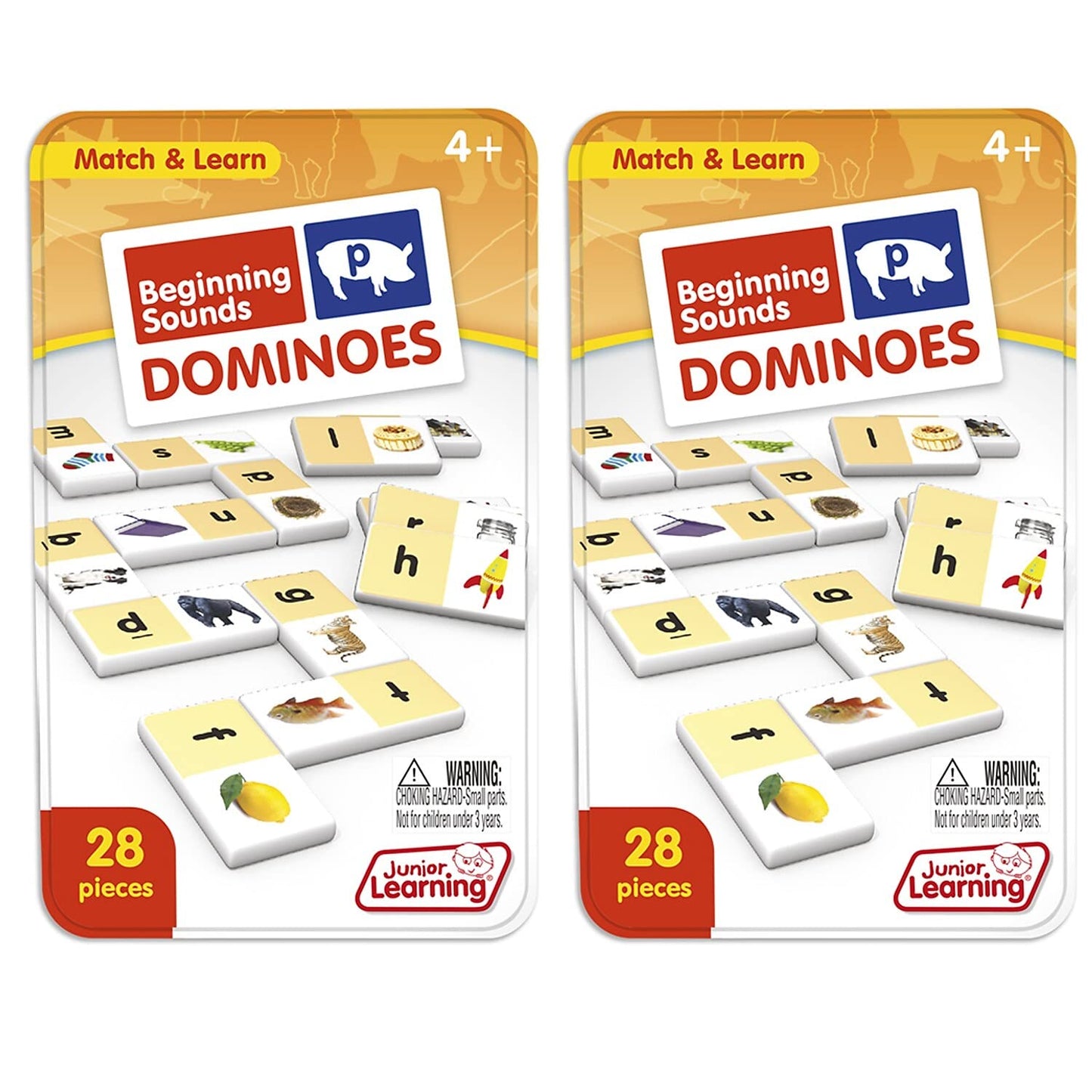 Junior Learning Jrl492-2 Beginning Sounds Dominoes - 2 Each
