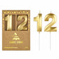 CAKE CODE 2.76 Inch Diamond Gold 12 Number Birthday Candles, Gold Number Candles, Cake Number Candles, Party Celebration