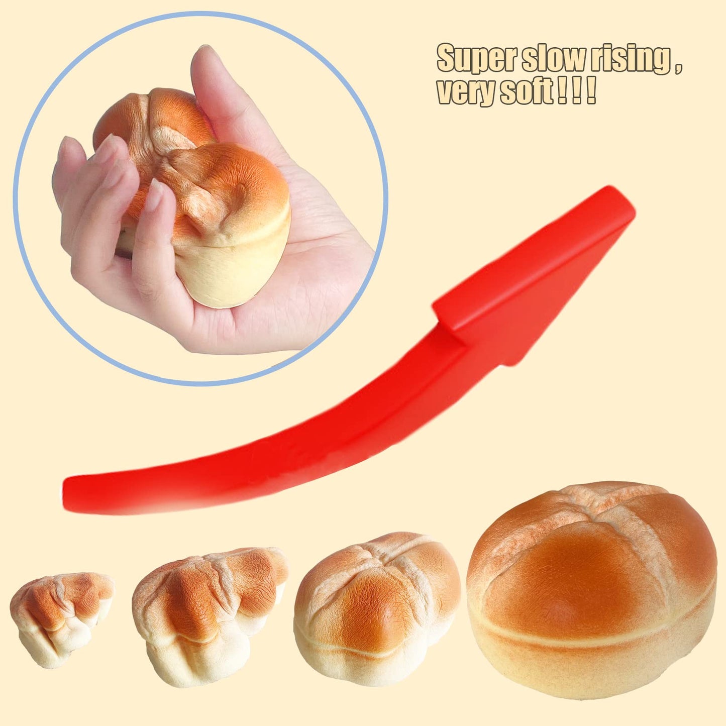 Funnysquee Bread Super Soft Slow Rising Squishies Toy For Kids Birthday Gift,Cute Stress Relief Simulation Lovely Squishys Scented Squishi Squeeze Toys (Yellow)