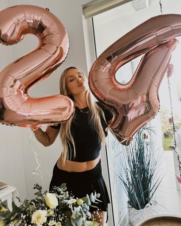 Rose Gold Number 4 Balloon 40 Inch, 4 Balloon Number, 4Th Birthday Decorations, Rose Gold Party Supplies For Boys Girls