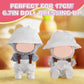 GDLSYLGHY Doll Clothes Set for Labubu  Elegant Outfits Suits Optimal for Your 5.9-6.7in Dolls Dressing Up  Clothing Accessories with Random Color Rain Boots(White Overalls Suit with Hat)
