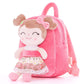 Gloveleya Toddler Backpack Baby Girl Gift Plush Bag Diaper Bag With Spring Girl Doll Pink 9 Inches