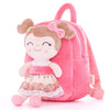 Gloveleya Toddler Backpack Baby Girl Gift Plush Bag Diaper Bag With Spring Girl Doll Pink 9 Inches