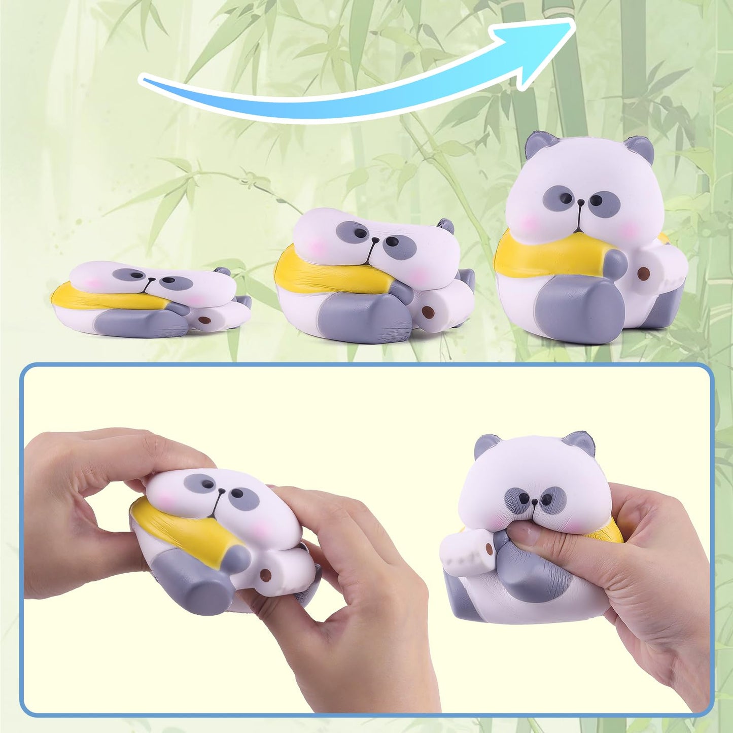 Anboor Panda Squishies Slow Rising Toys for Kids - Soft Cute Tissue-Holding Panda Foam Squishies Jumbo Animal Fidget Sensory Toy