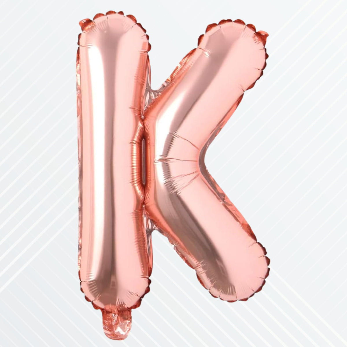 Flyloons Rose Gold Alphabet Letter Foil Balloons for Name K Birthday Decoration Items, Anniversary, Baby Shower, Bachelorette, W