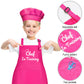 JOJOLOMO Kids Apron and Chef Hat Set, Chef in Training Funny Child Apron with 2 Pockets Children Adjustable for Boys Girl's Kitc