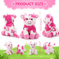 Sumind Cow Plush Animals Set - 5 Pcs, 13.78 Inch Plush Mommy Cow with 4 Cute Calves, Mainly Pink & White, Perfect for Baby Shower