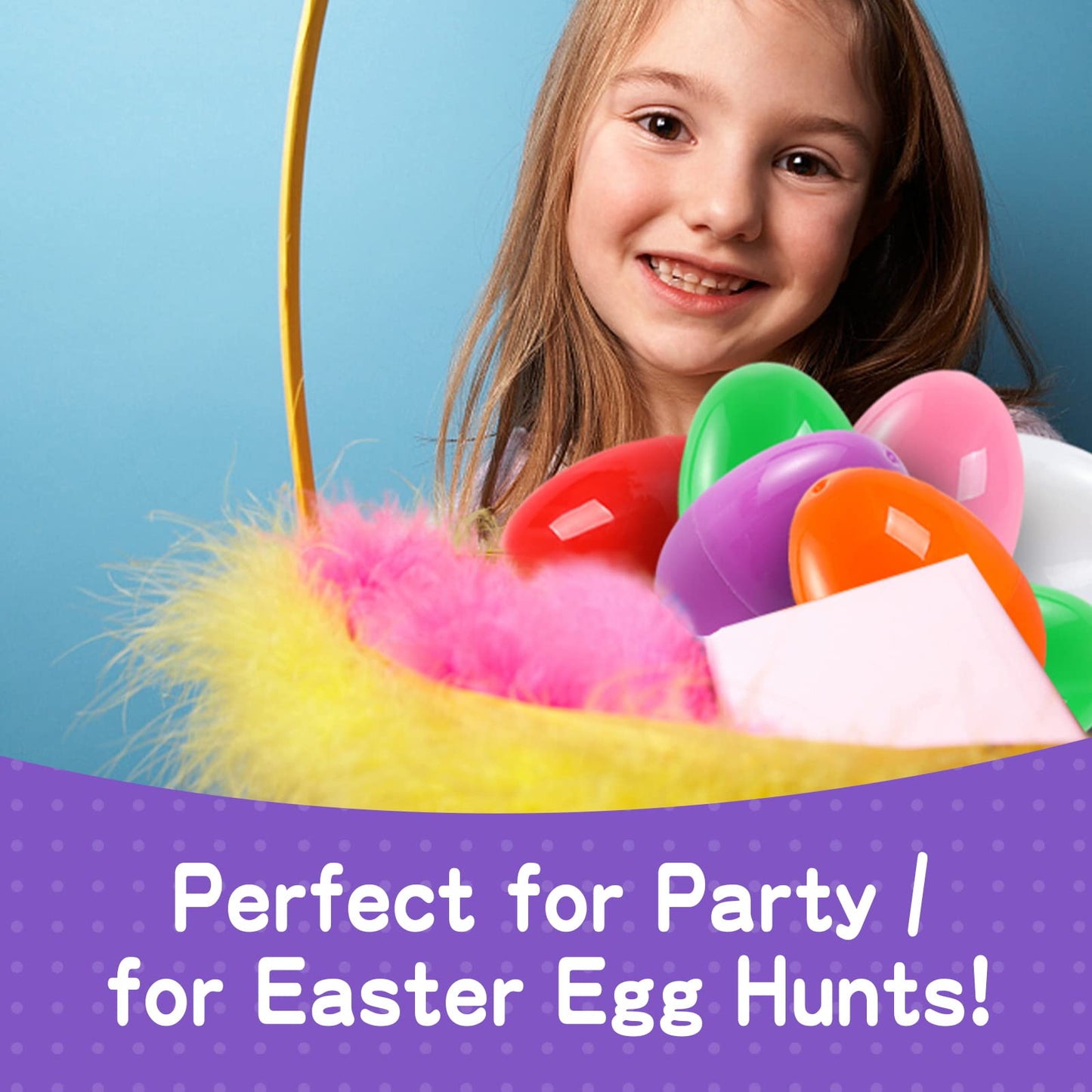 Aomingge Plastic Easter Eggs Surprise Toys Colorful Eggs, Crafts Basket Stuffers For Party Hunt Games (12)