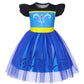 HenzWorld Princess Dress for Little Girls Fancy Costume Dress up for Girls Kids Short Flutter Sleeve Tulle Tutu Dress Halloween 