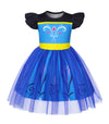 HenzWorld Princess Dress for Little Girls Fancy Costume Dress up for Girls Kids Short Flutter Sleeve Tulle Tutu Dress Halloween