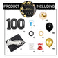 Happy 100Th Birthday Balloons Black Set Decor - Cheers To 100 Years Old Party Theme Garland Banner Backdrop Decorations For Wome