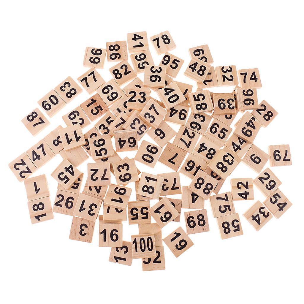 100Pcs 1-100 Wooden Number Tiles Number Cube Blocks For Wedding Party Decoration