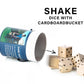 Large Wooden Yard Dice Set Of 6 With Two Games And Cardboard Bucket