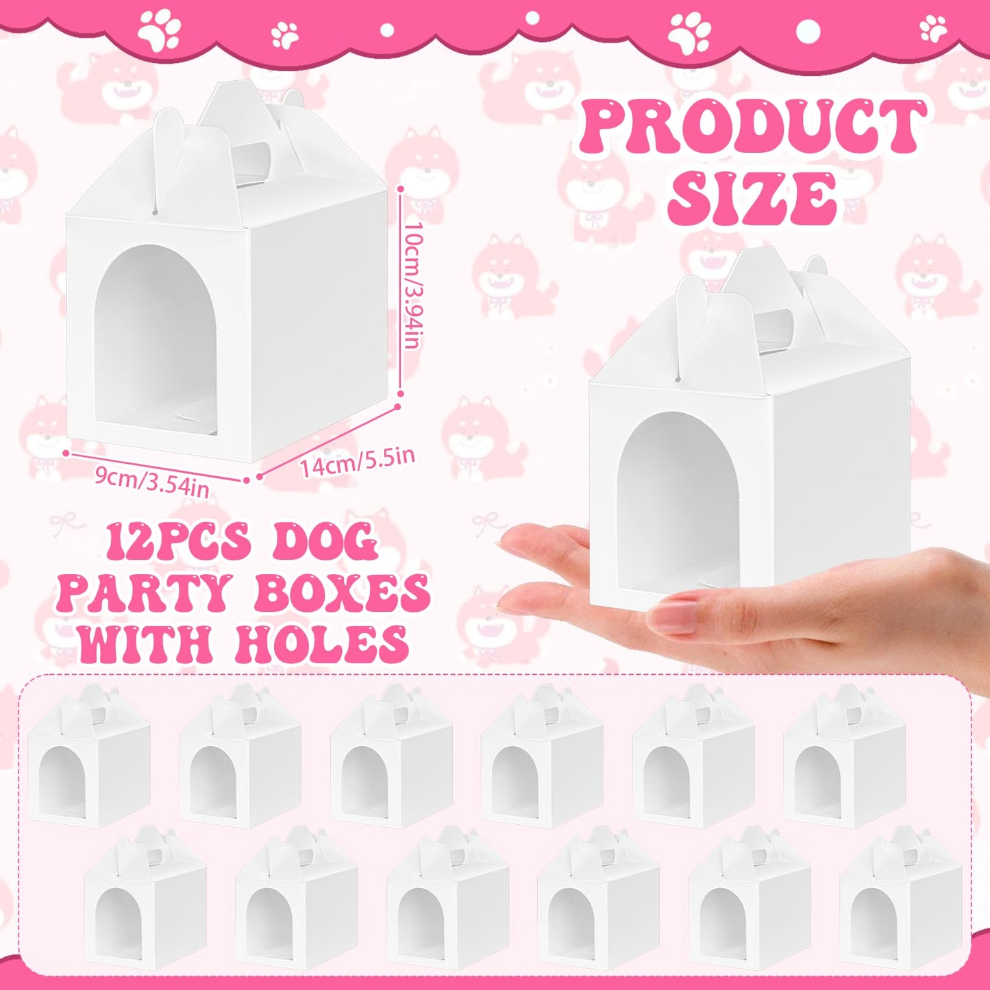 Jiytivity 38 Pcs Adopt A Puppy Favors Include 12 Foldable Puppy Boxes 12 Mini Dog Stuffed 12 Adopt Cards 1 Adopt Sign1 Fence For