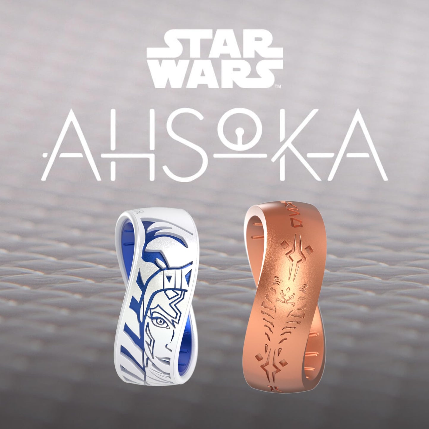 Enso Rings Etched Star Wars - Classic Silicone Ring - Comfortable and Flexible Design - Ahsoka Tano - Size 6