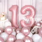 SUWEN 40 Inch Pink Foil Number Balloons 0-9 Jumbo Mylar Birthday Party Decorations for Girls and Women