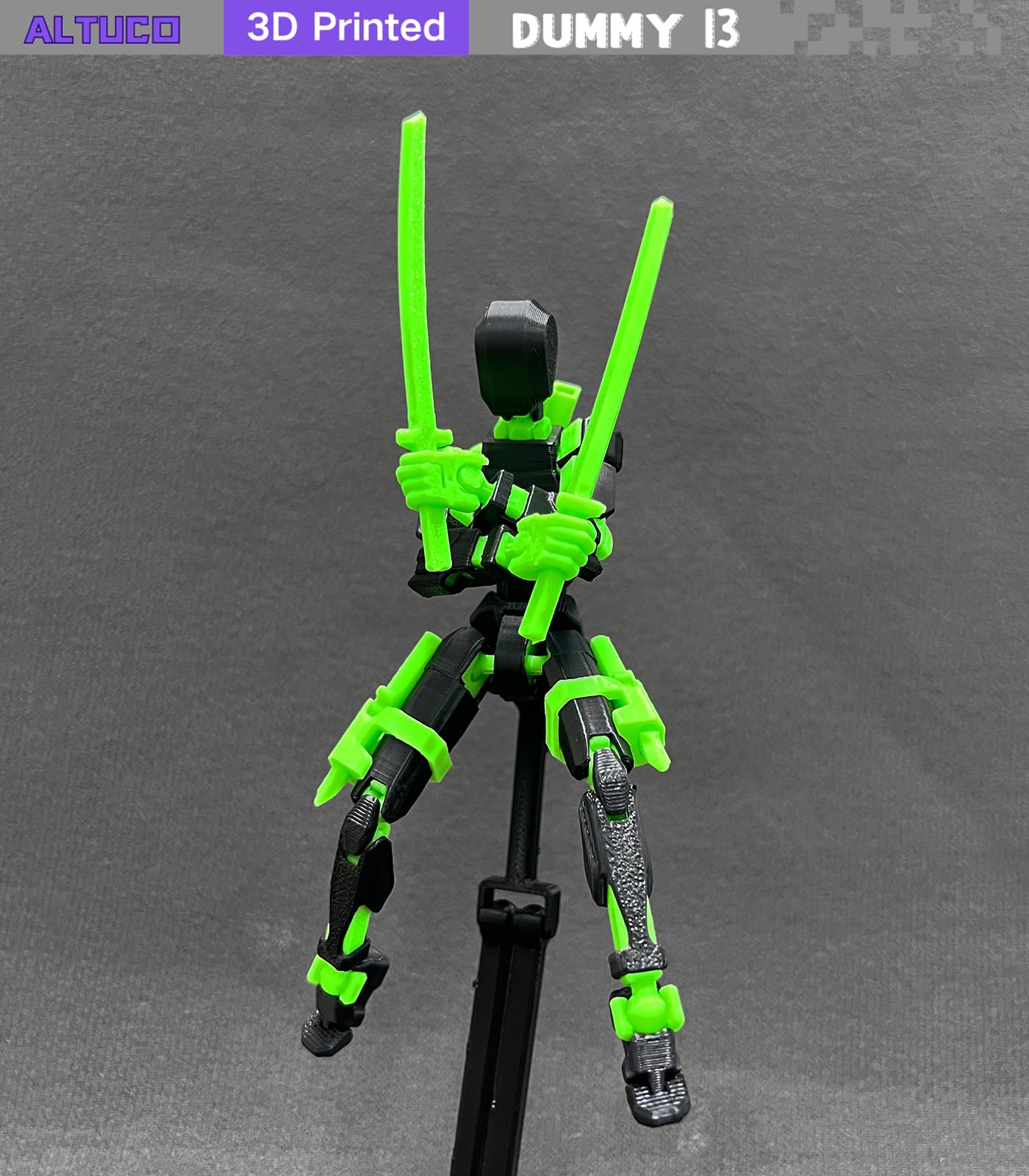 altuco T13 Action Figure - 5.5" Multi-Jointed Black PETG Toy, Model ab4977c9, with Accessories
