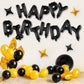 Black Happy Birthday Balloons Banner 16 Inch, Foil Balloons Personalized Name Letters Balloons Sign Birthday Party Decorations F