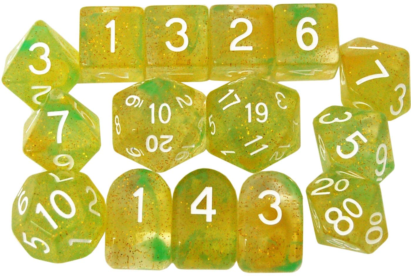 R4I Dice W/Arch'D4: Diffusion - Dragon'S Hoard W/White (15)