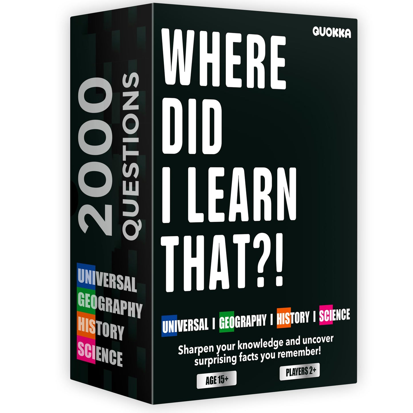 QUOKKA Trivia Card Game with 2000 Questions in Geography  History  Science  and General Knowledge - Trivia Games for mature-themeds  Teens  and Families - Trivia Cards with Answers - Great Board Games Trivia