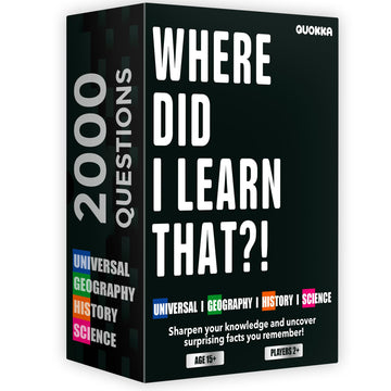 QUOKKA Trivia Card Game with 2000 Questions in Geography  History  Science  and General Knowledge - Trivia Games for mature-themeds  Teens  and Families - Trivia Cards with Answers - Great Board Games Trivia