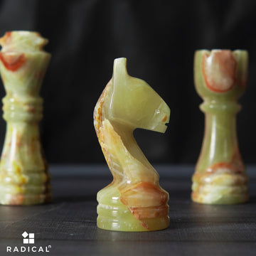 Radicaln Marble Chess Set 12'' Inches White And Green Onyx Handmade Marble Chess Pieces For Chess Set Board Game - Chess Set, Checker Board Game - Travel Set Chess Figure
