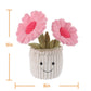 Apricot Lamb Plush Toy - Kawaii Pink Flower Pot, Soft Polyester Stuffed Animal, 9" for Kids