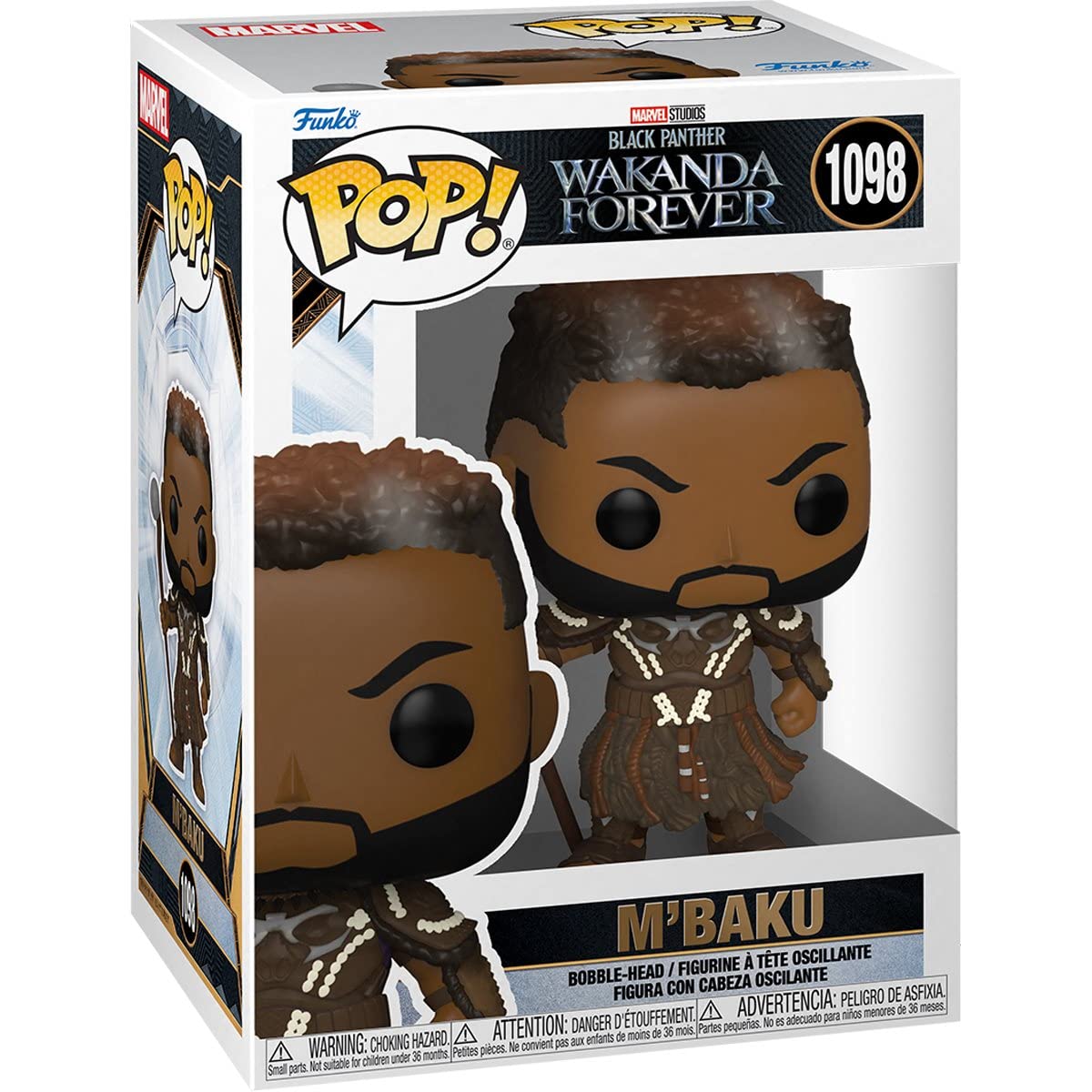 Pop Marvel: Black Panther: Wakanda Forever - M 'Baku Funko Vinyl Figure (Bundled With Compatible Box Protector Case), Multicolor