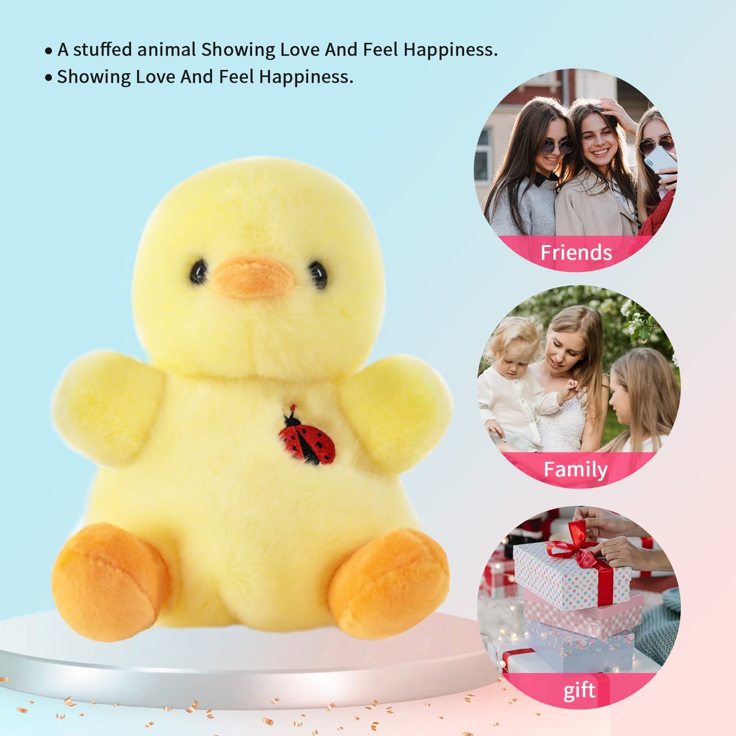 Sew Butiful 8' Duck Stuffed Animals Plush, Cute Plushies For Animal Themed Parties Teacher Student Award, Animal Toys For Baby, Boy, Girls, Great For Nursery, Room Decor, Bed (Duck)