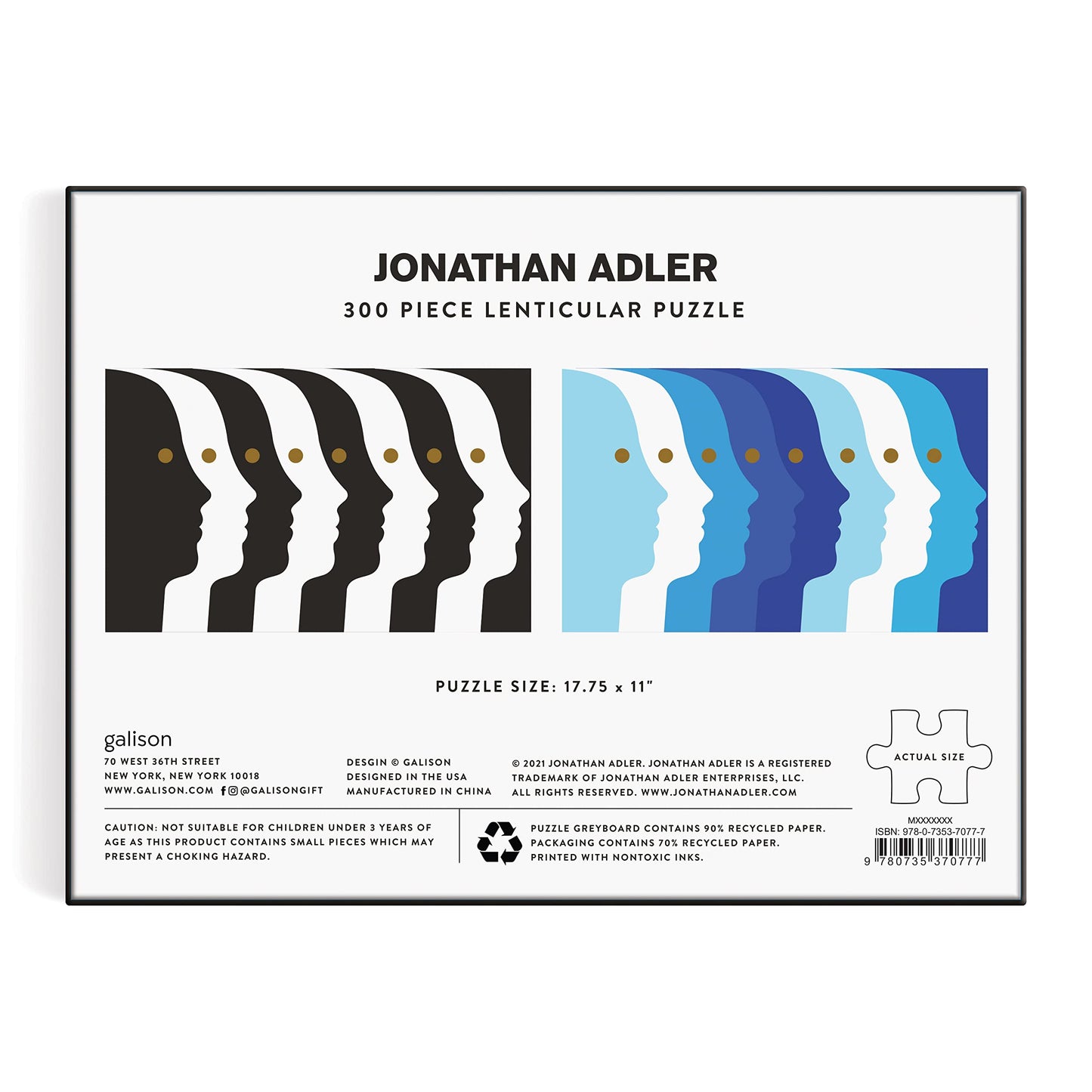Galison Jonathan Adler Atlas 300 Piece Lenticular Puzzle From Galison - 17.75 X 11 Lenticular Jigsaw Puzzle Featuring Shifting I