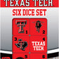 MasterPieces Game Day - NCAA Texas Tech Red Raiders - 6 Piece Team Logo Dice Set - D6 Standard Size