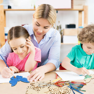 Fennoral 8 Pack 3D Butterfly Wind Chime Kit for Kids Make Your Own Butterfly Wind Chime Wooden Arts and Crafts for Kids DIY to P