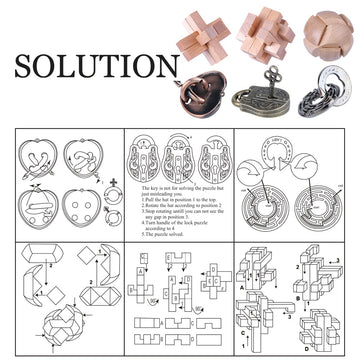 Brain Teaser Puzzle For Adults Puzzles Metal Hole Lock Adult Educational Toy Jigsaw Iq Puzzle(6 Pack) (Silver)